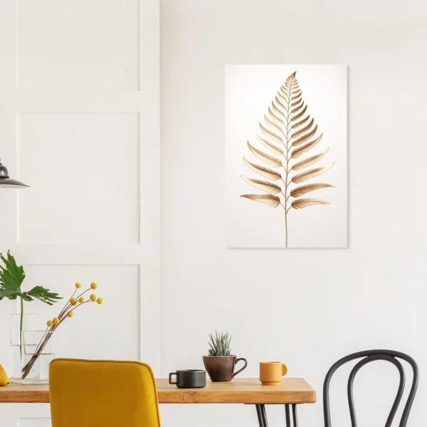 Golden Palm Leaf Aluminium Print - Modern Wall Art, UV & Moisture Resistant - Image 3