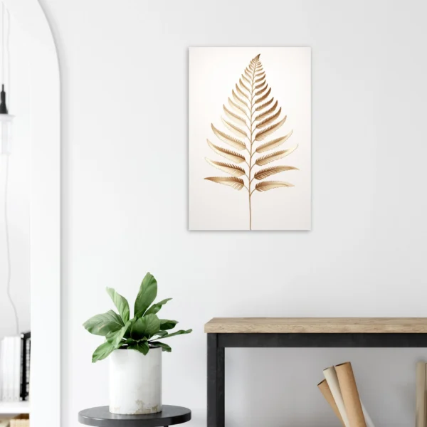 Golden Palm Leaf Aluminium Print - Modern Wall Art, UV & Moisture Resistant - Image 2