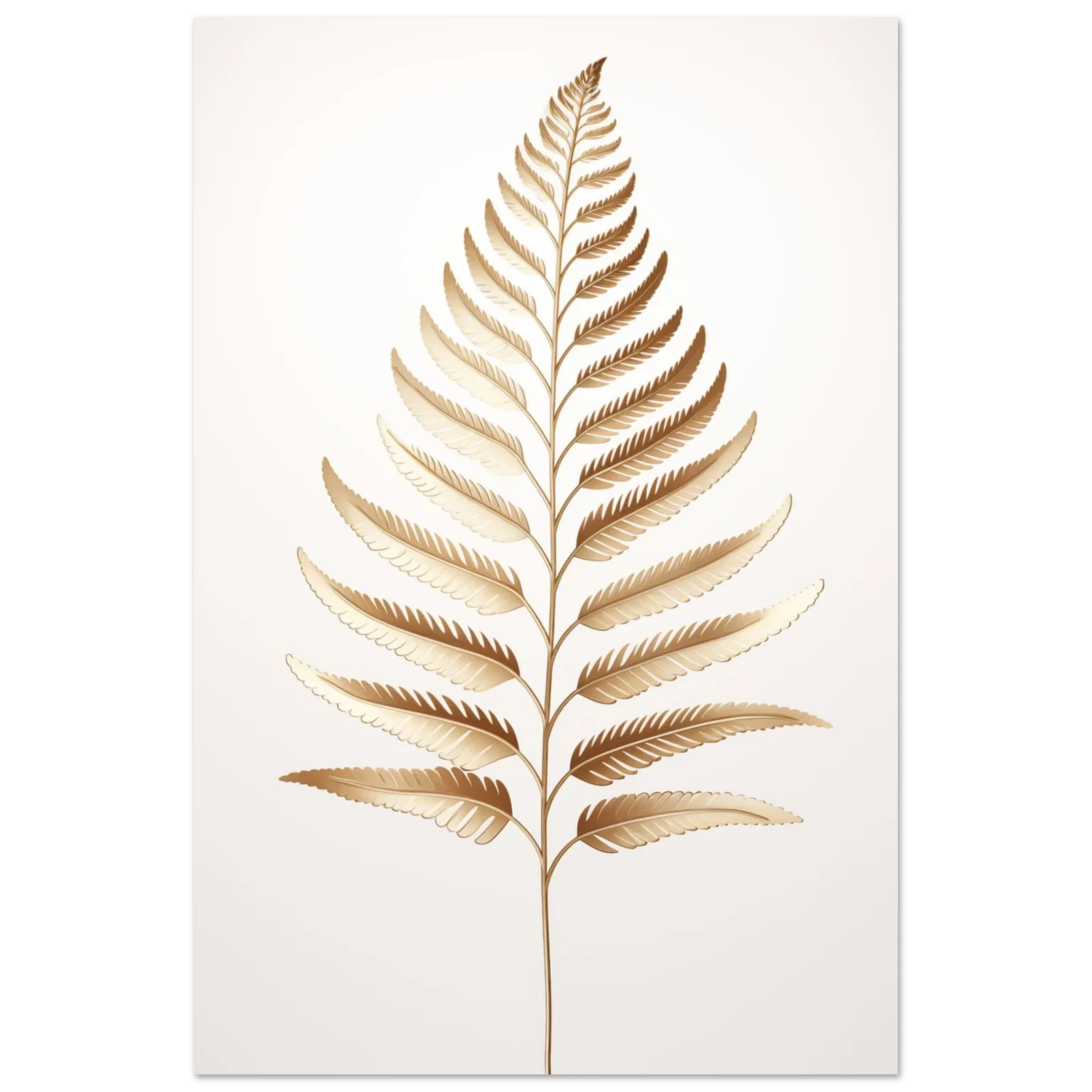 Golden Palm Leaf Aluminium Print - Modern Wall Art, UV & Moisture Resistant