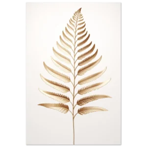 Golden Palm Leaf Aluminium Print - Modern Wall Art, UV & Moisture Resistant