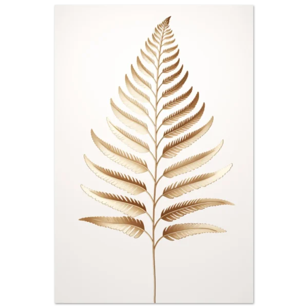 Golden Palm Leaf Aluminium Print - Modern Wall Art, UV & Moisture Resistant